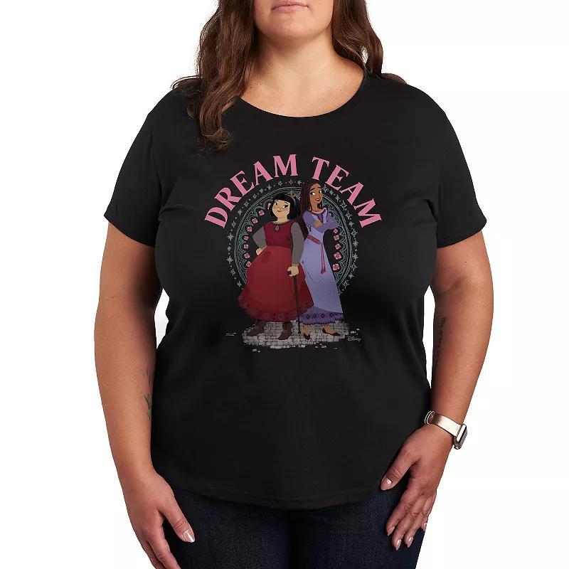 Disney's Wish Asha & Dahlia Plus Dream Team Graphic Tee, Women's, Size: 3XL, Black Product Image