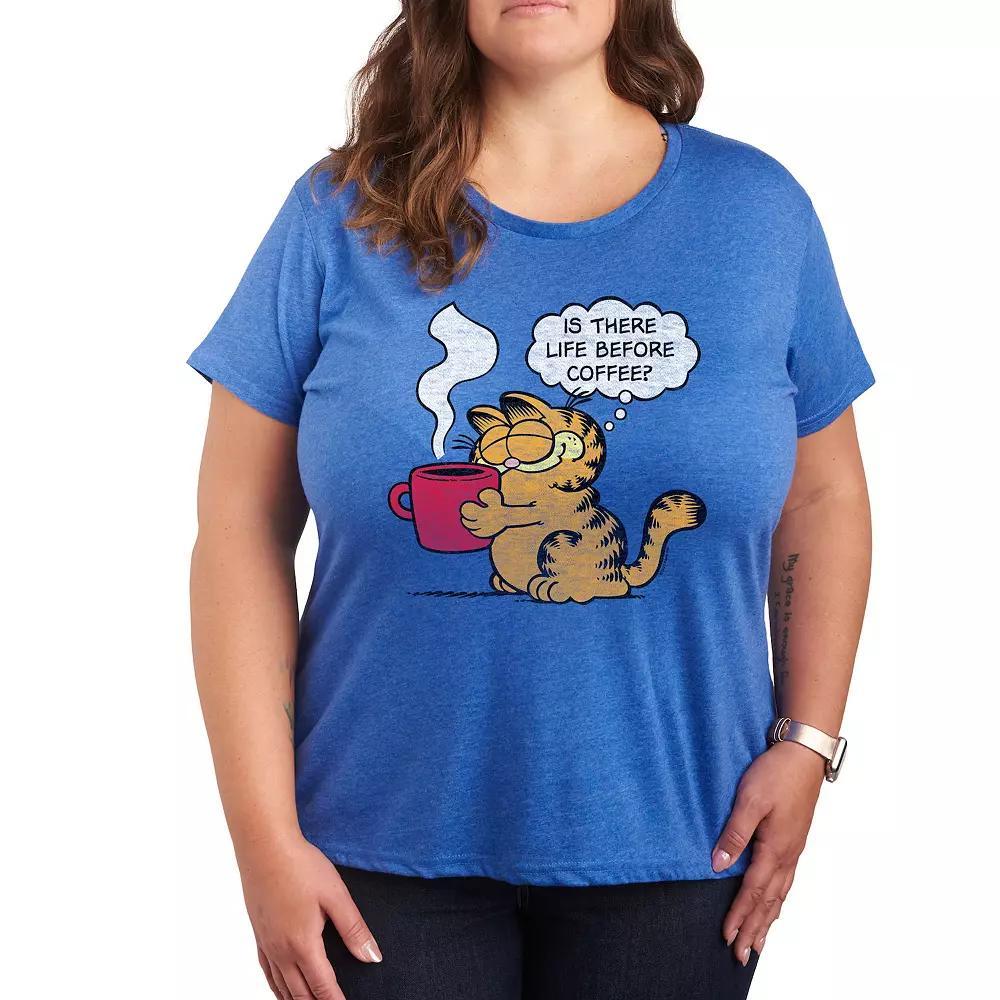 Plus Garfield Life Before Coffee Graphic Tee, Women's,  Product Image