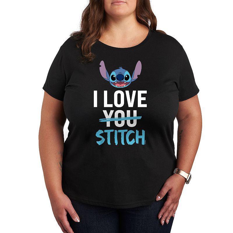 Disney's Lilo & Stitch Plus I Love Stitch Graphic Tee, Women's, Size: 4XL, Black Product Image