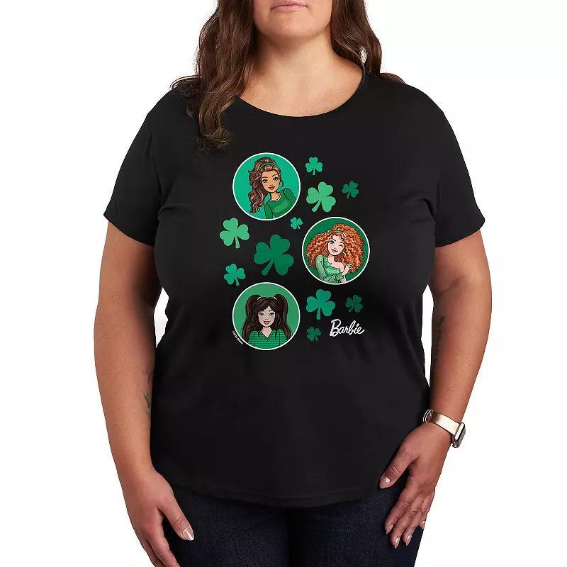 Plus Size Barbie St. Paddys Collage Graphic Tee, Womens Product Image