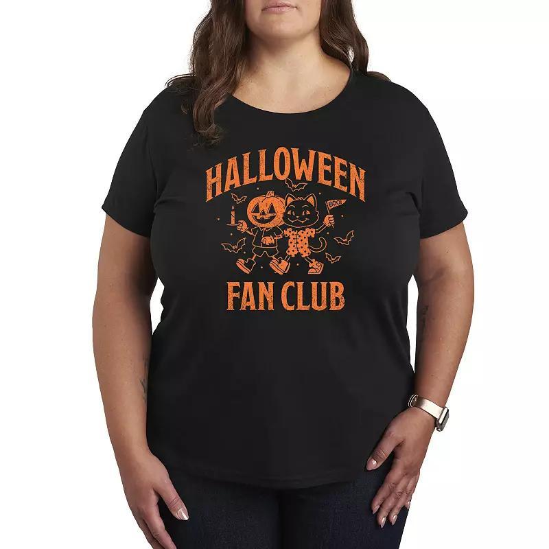 Plus Size Halloween Fan Club Graphic Tee, Womens Grey Green Product Image