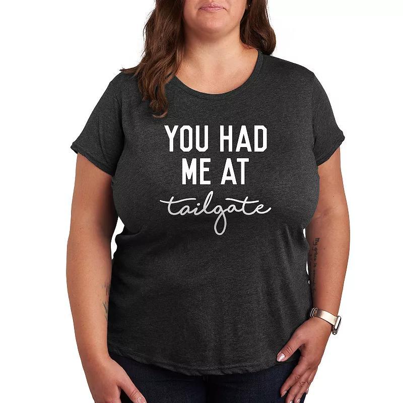 Plus Size You Had Me At Tailgate Graphic Tee, Women's, Size: 3XL, Black Product Image