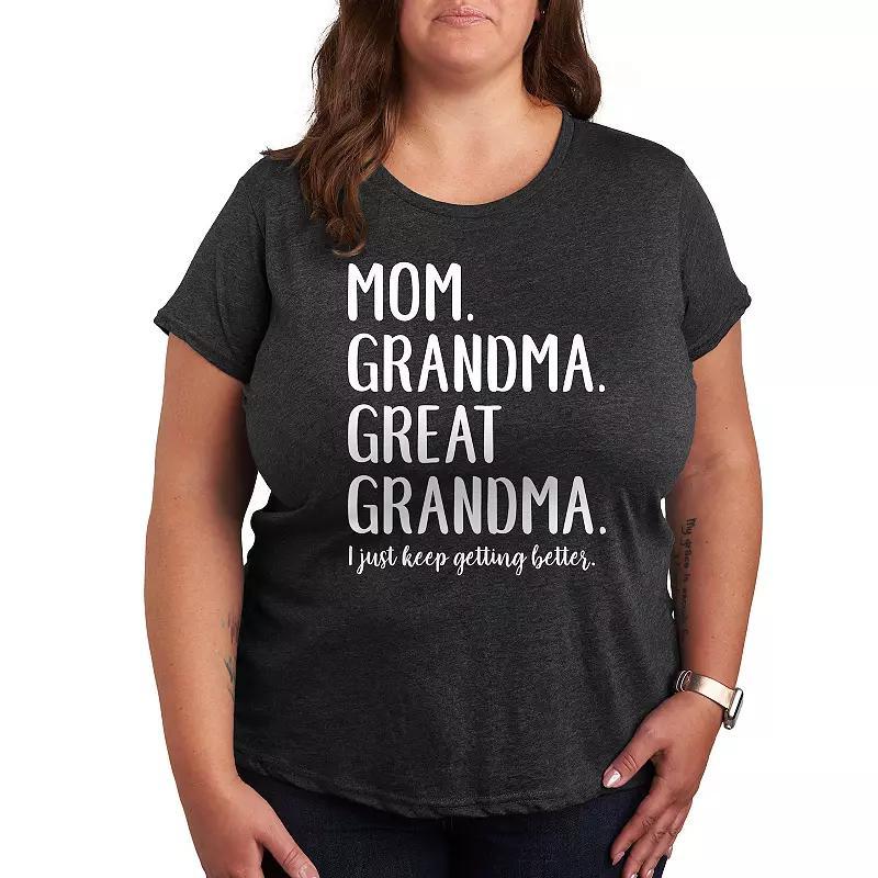 Plus Mom Grandma Great Grandma Graphic Tee, Women's, Size: 2XL, Grey Juniper Product Image