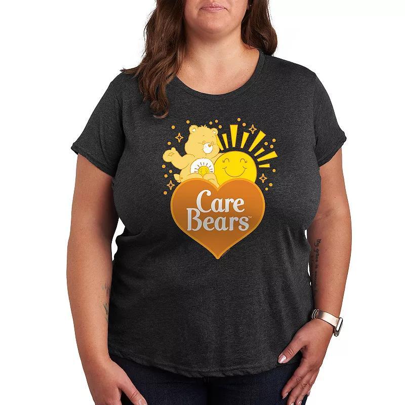 Plus Care Bears Funshine Logo Graphic Tee, Women's, Size: 4XL, Heather Grey Product Image