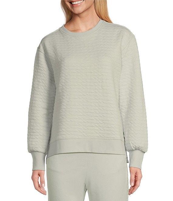 Westbound Long Sleeve Crew Neck Quilted Top Product Image