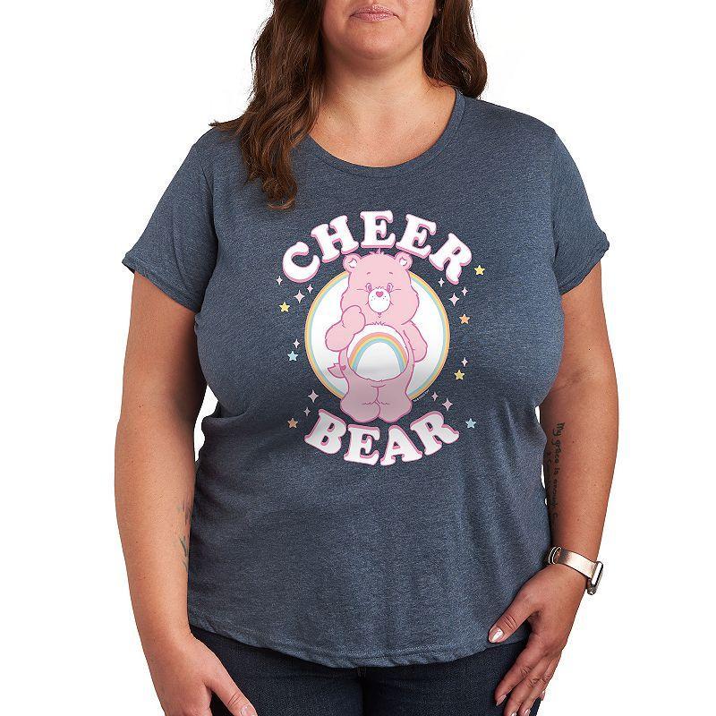 Plus Care Bears Cheer Bear Graphic Tee, Women's, Size: 4XL, Grey Blue Product Image