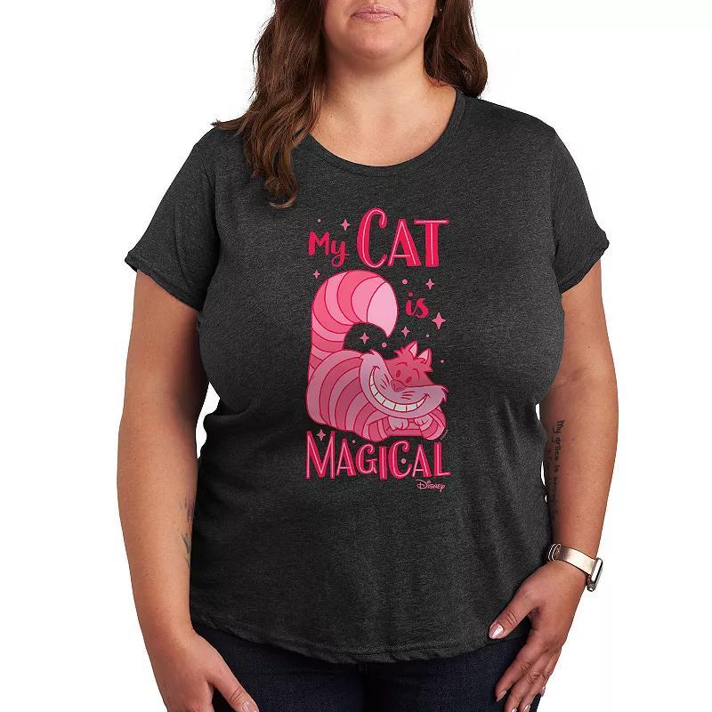 Disneys Alice In Wonderland Cheshire Cat Plus Magical Graphic Tee, Womens Product Image