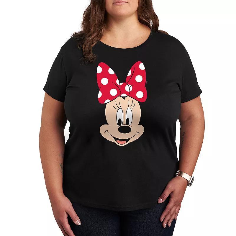 Disney's Minnie Mouse Plus Face Graphic Tee, Women's, Size: 1XL, Black Product Image