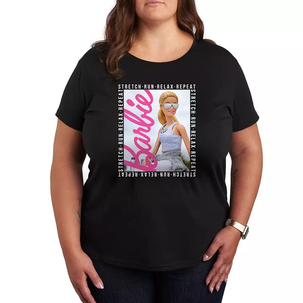 Plus Barbie® Stretch Run Relax Repeat Graphic Tee, Women's,  Product Image