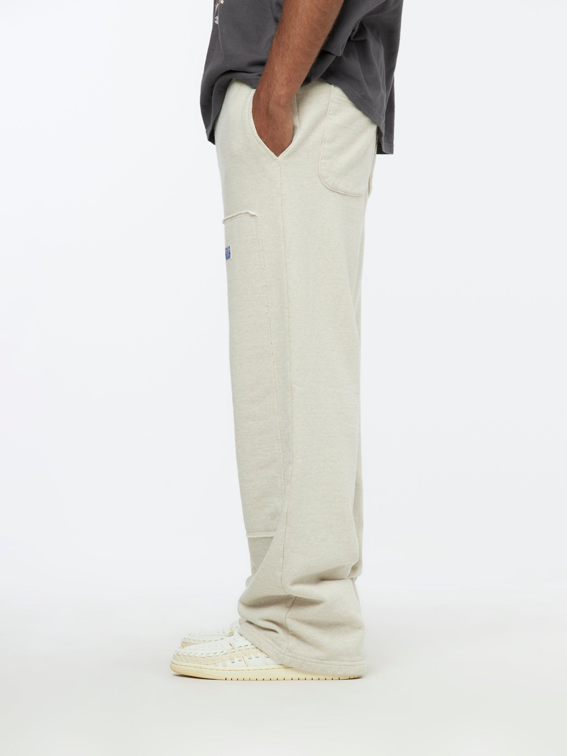 Zipper Knit W-Knee Sweatpants (Ecru) Product Image