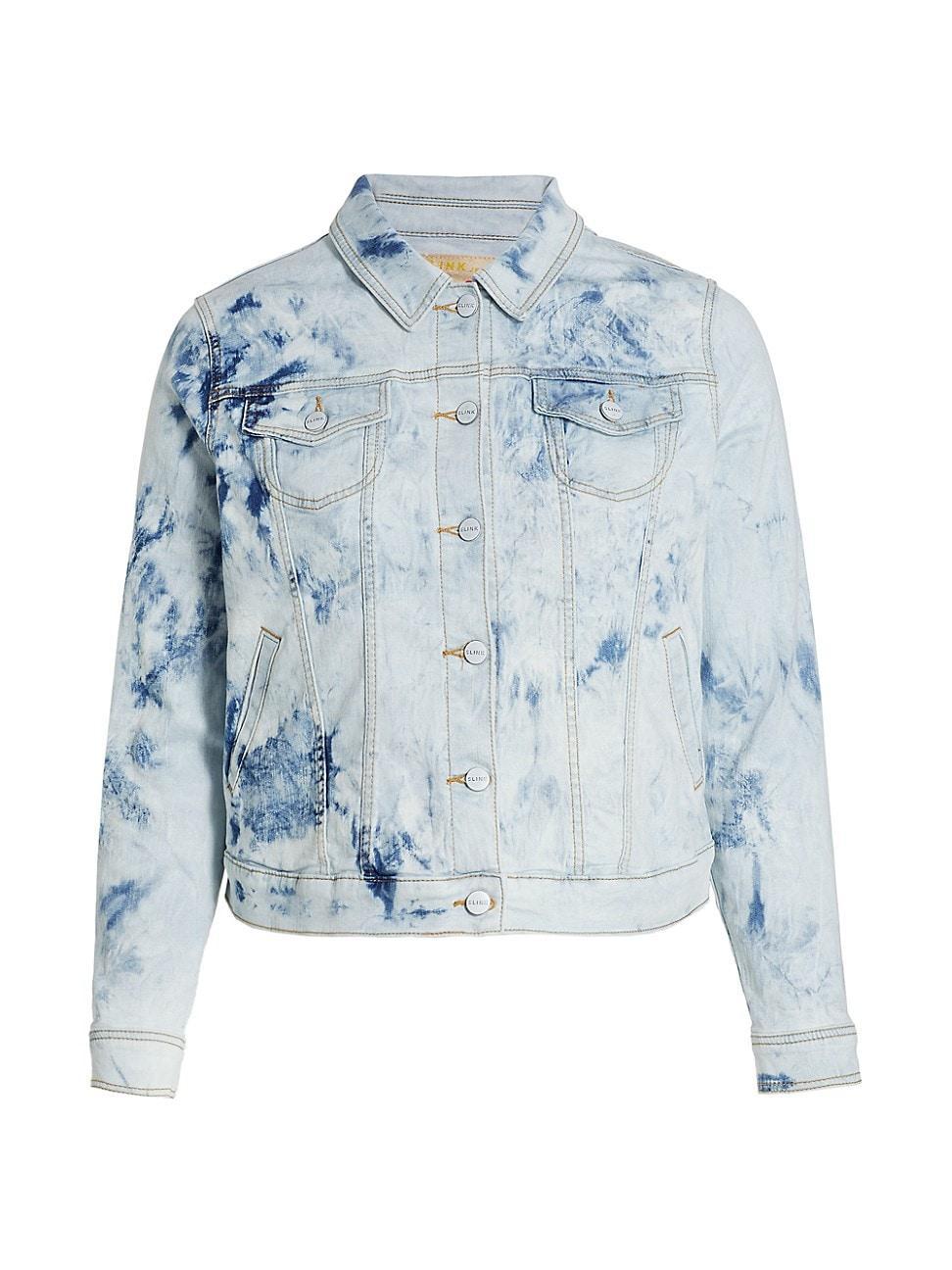 Womens Tie-Dye Denim Jacket Product Image