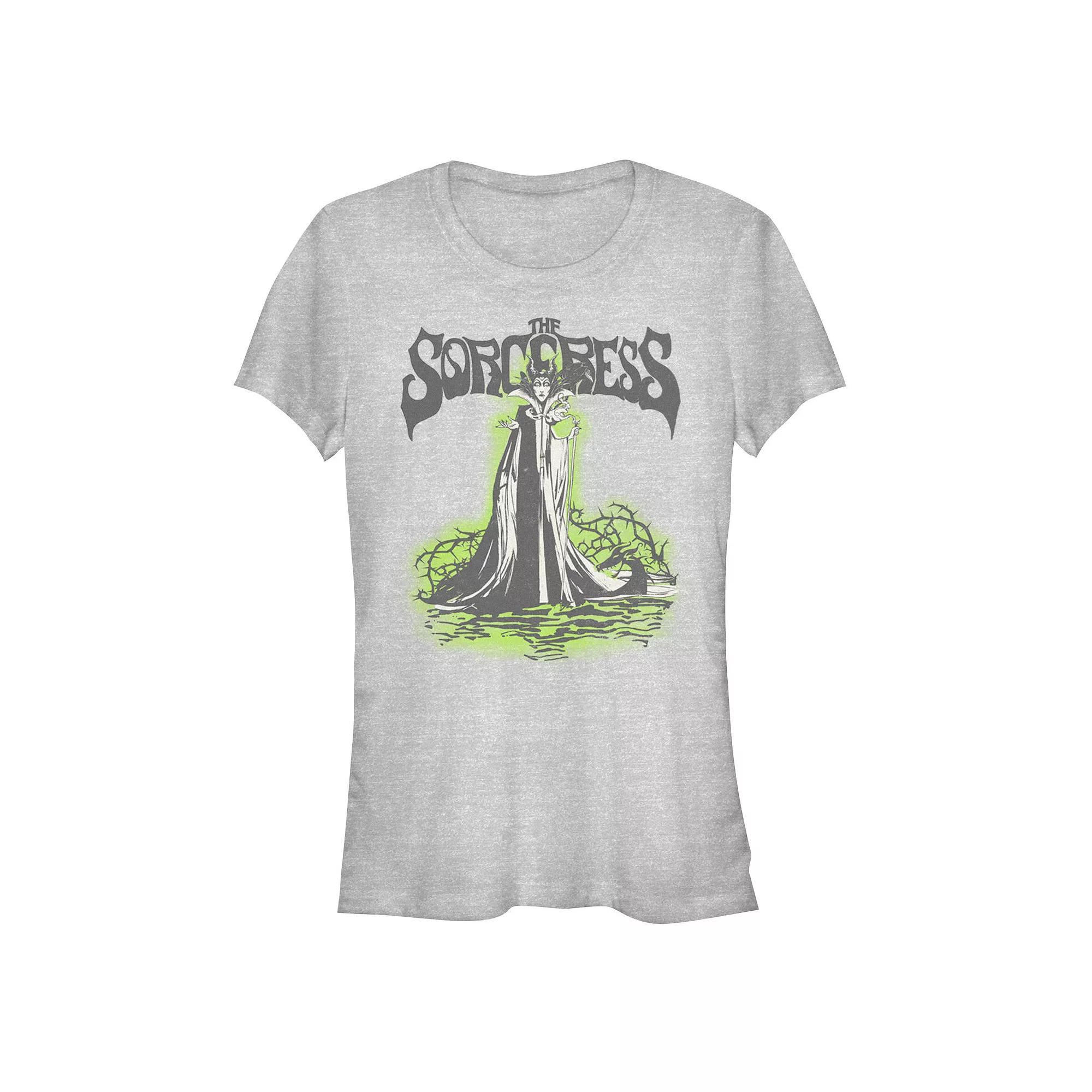 Disney Villains Sleeping Beauty Maleficent The Sorceress Juniors' Fitted Graphic Tee, Girl's,  Product Image