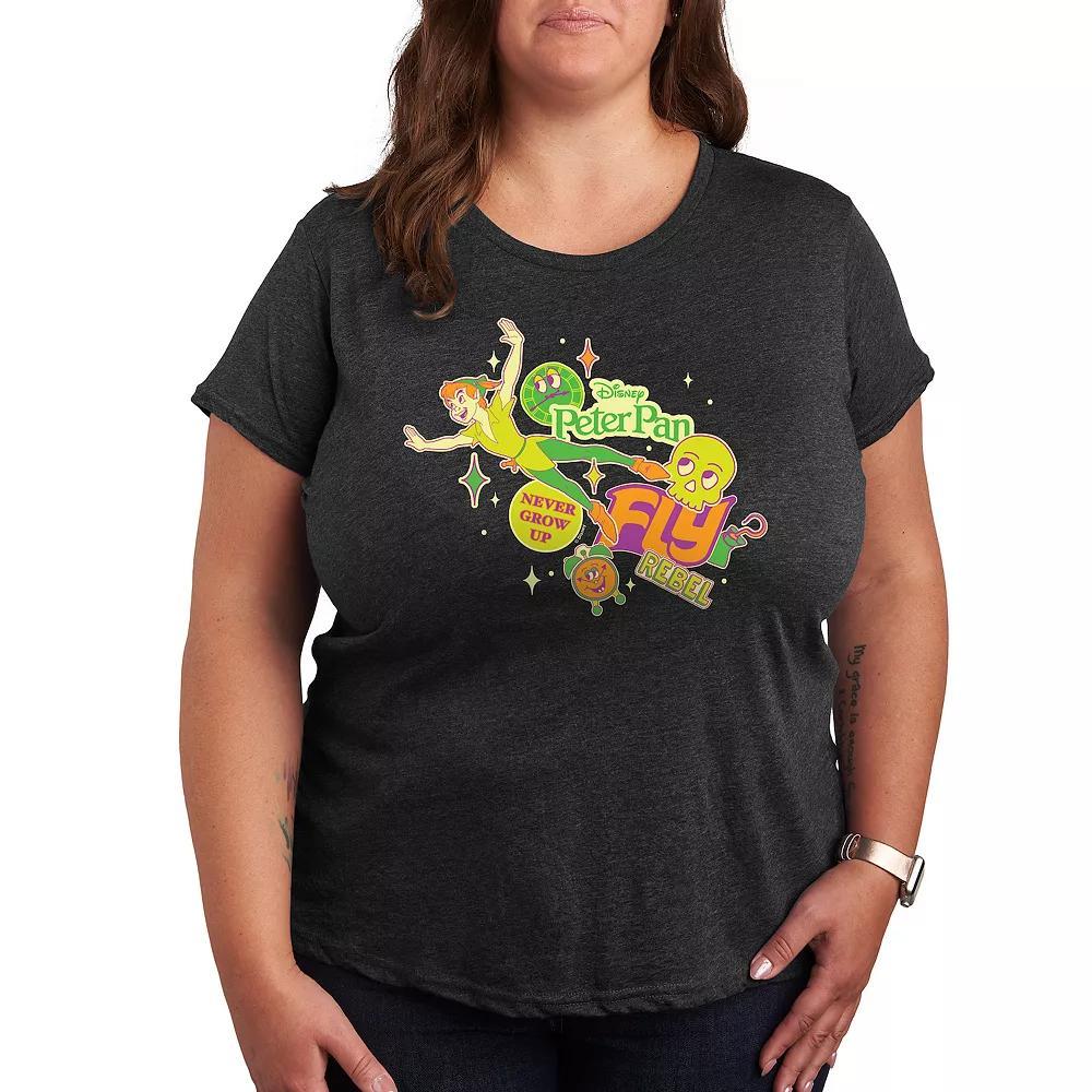 Disney's Peter Pan Plus Stickers Graphic Tee, Women's, Size: 3XL, Heather Grey Product Image