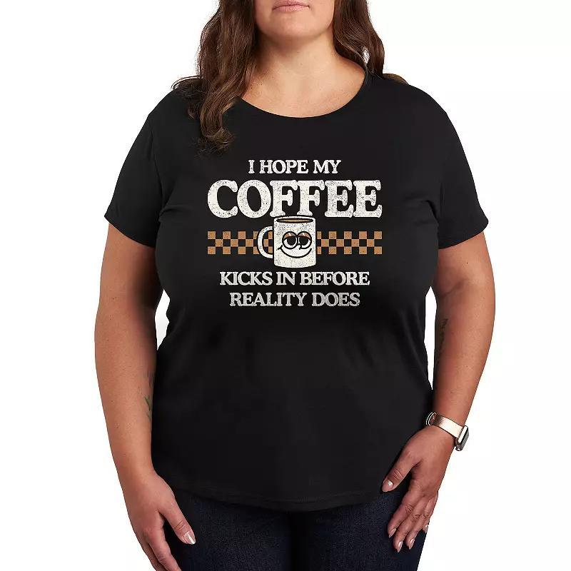 Plus Hope My Coffee Kicks In Graphic Tee, Womens Product Image