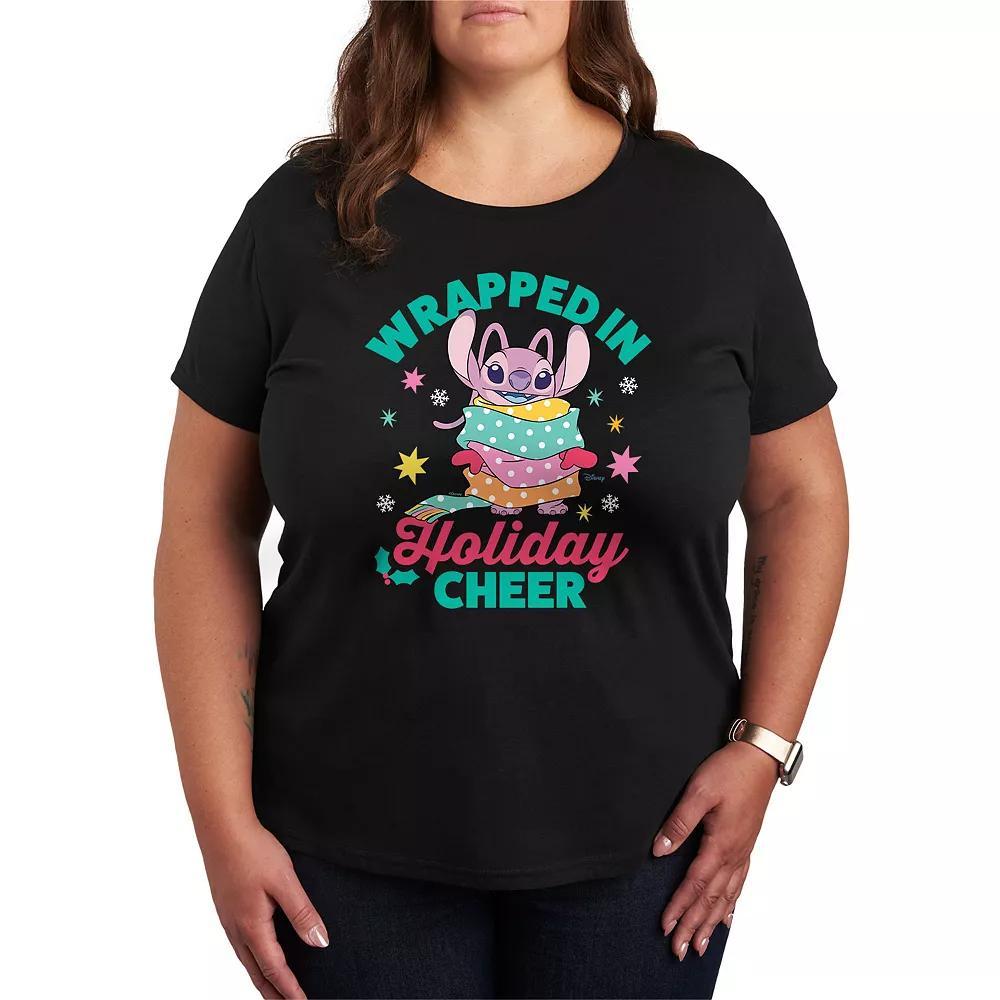 Disney's Lilo and Stitch Angel Plus Size Holiday Cheer Graphic Tee, Women's, Size: 2XL, Black Product Image
