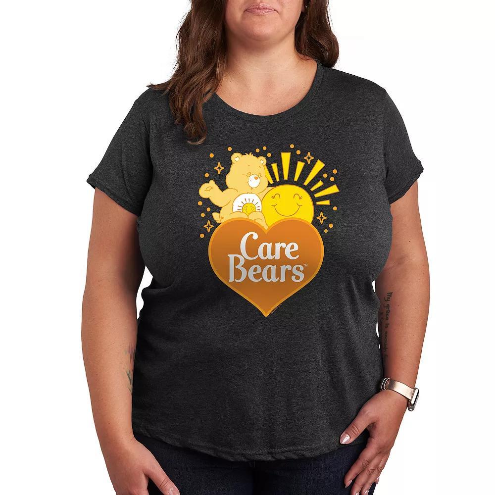 Plus Care Bears Funshine Logo Graphic Tee, Women's, Size: 4XL, Heather Grey Product Image