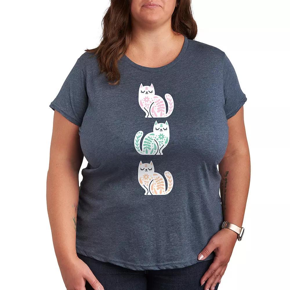 Plus Scandinavian Cats Graphic Tee, Women's,  Product Image