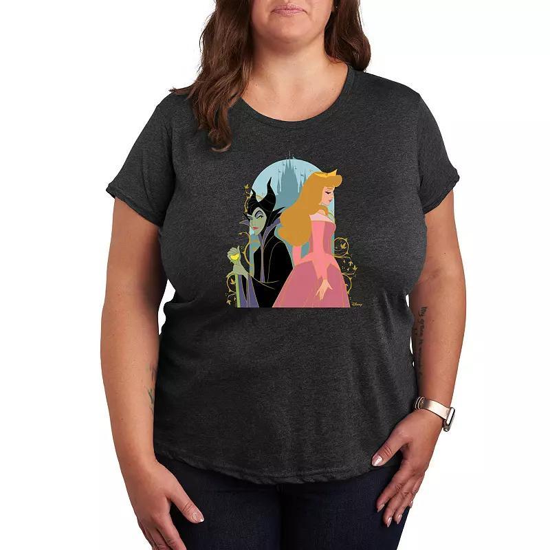 Disneys Sleeping Beauty Maleficent & Aurora Plus Size Graphic Tee, Womens Product Image