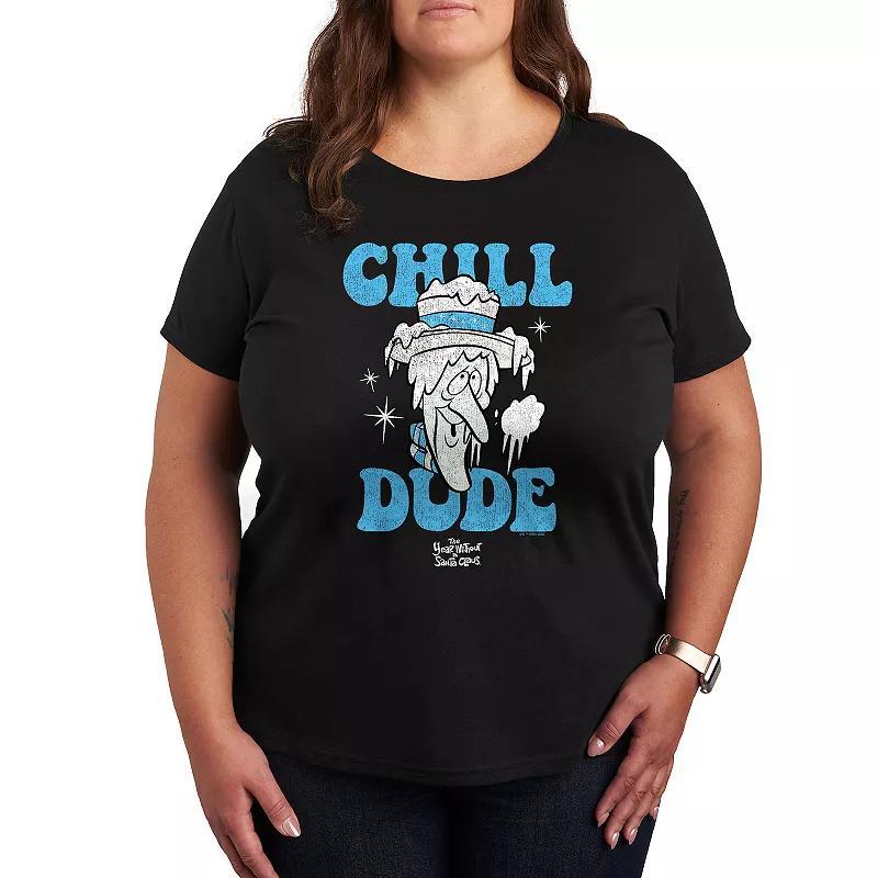 Plus The Year Without Santa Claus Snow Miser Chill Dude Graphic Tee, Women's, Size: 4XL, Heather Grey Product Image