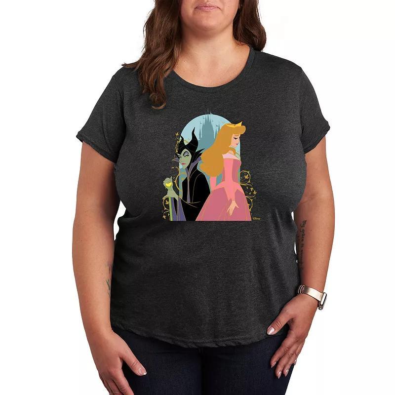 Disneys Sleeping Beauty Maleficent & Aurora Plus Size Graphic Tee, Womens Product Image