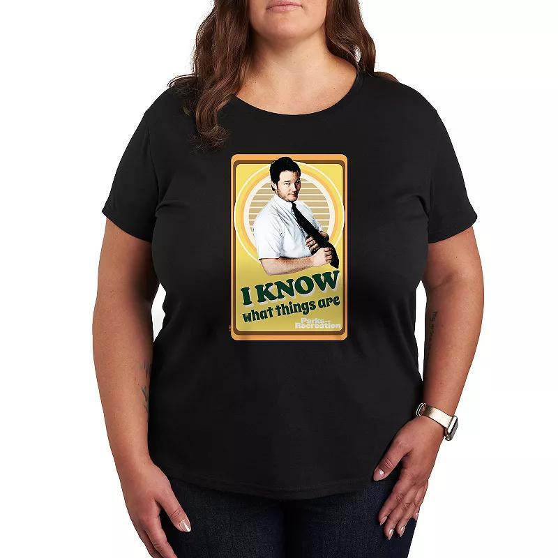 Plus Parks and Recreation I Know Graphic Tee, Women's, Size: 4XL, Black Product Image