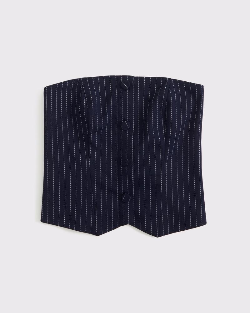 Strapless Cropped Tailored Vest Product Image