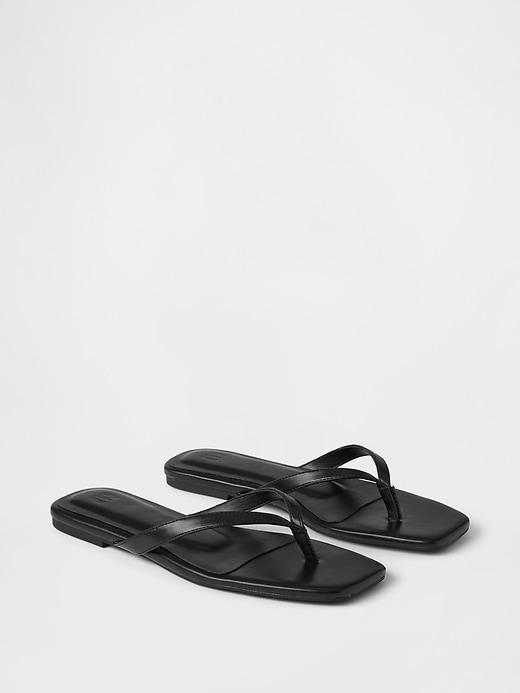 Vegan Leather Flip Flop Sandals Product Image