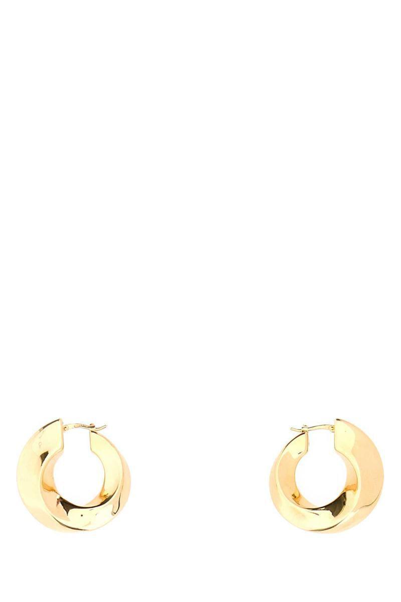 BOTTEGA VENETA Twisted Hoop Earrings With 18k Gold Plating In Cream Product Image