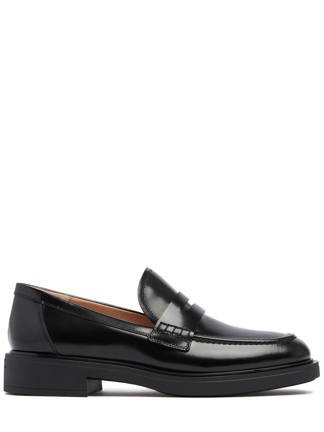 GIANVITO ROSSI Harris 20mm Leather Loafers In Black Product Image