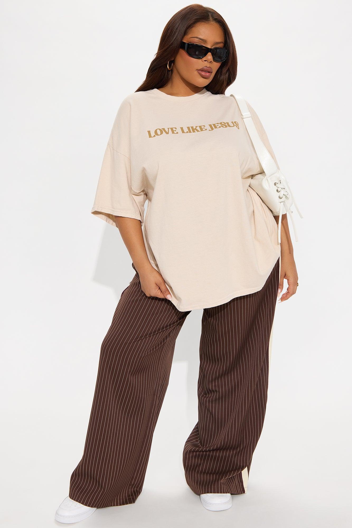 Trust In The Lord Oversized Tee - Sand Product Image