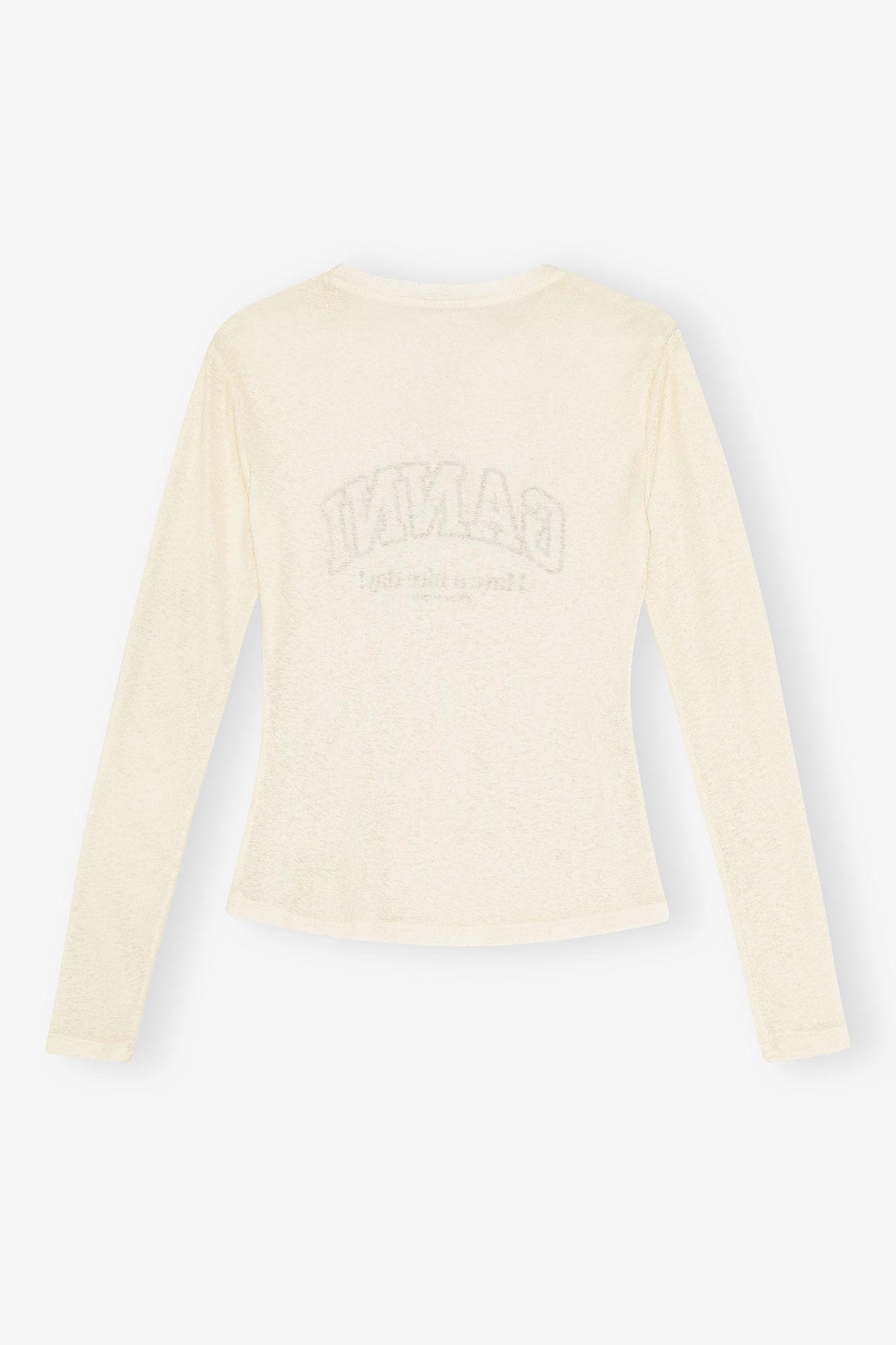 Printed Marl Mesh Long Sleeve Top Product Image