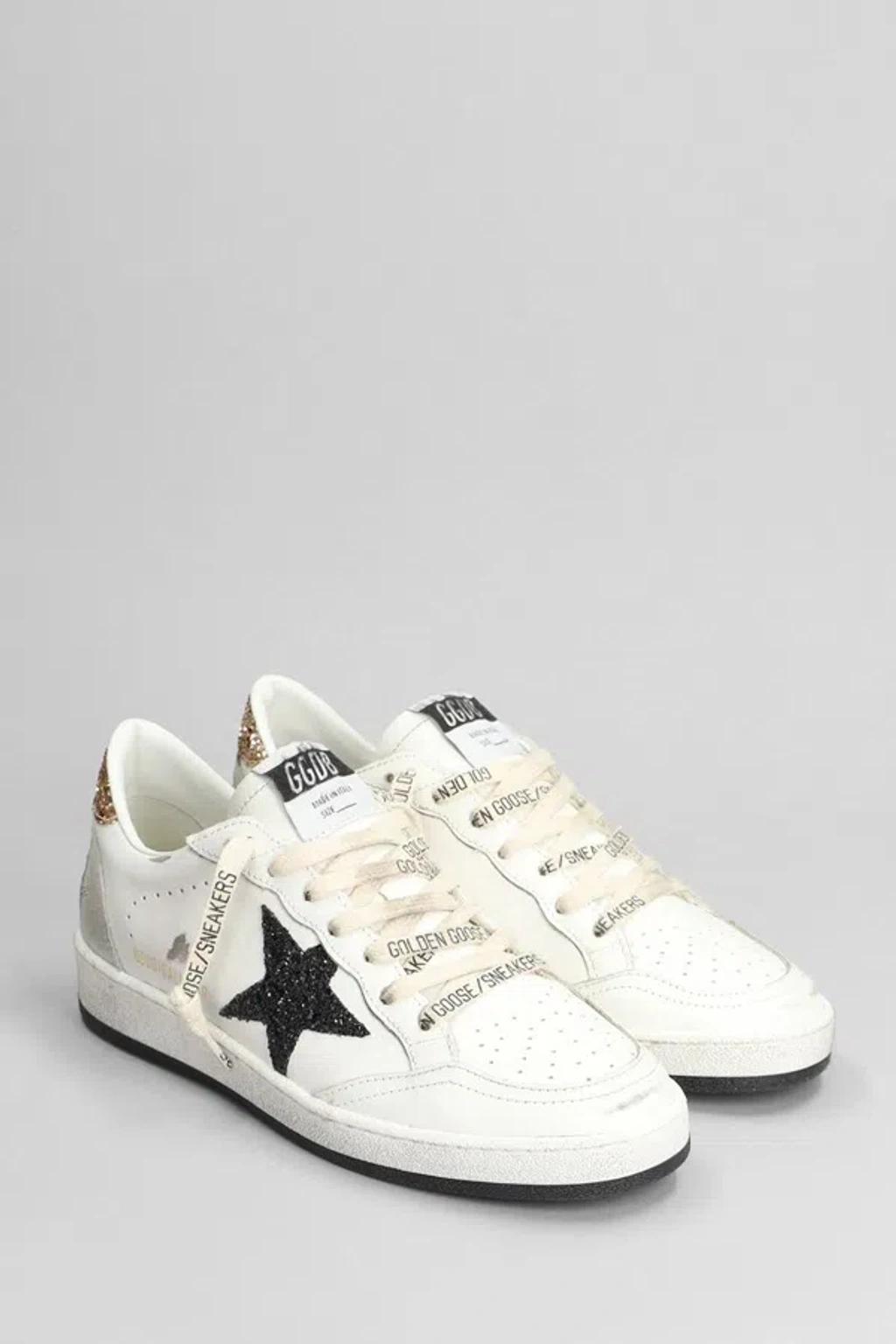 GOLDEN GOOSE Ball Star Leather Sneakers In White Product Image