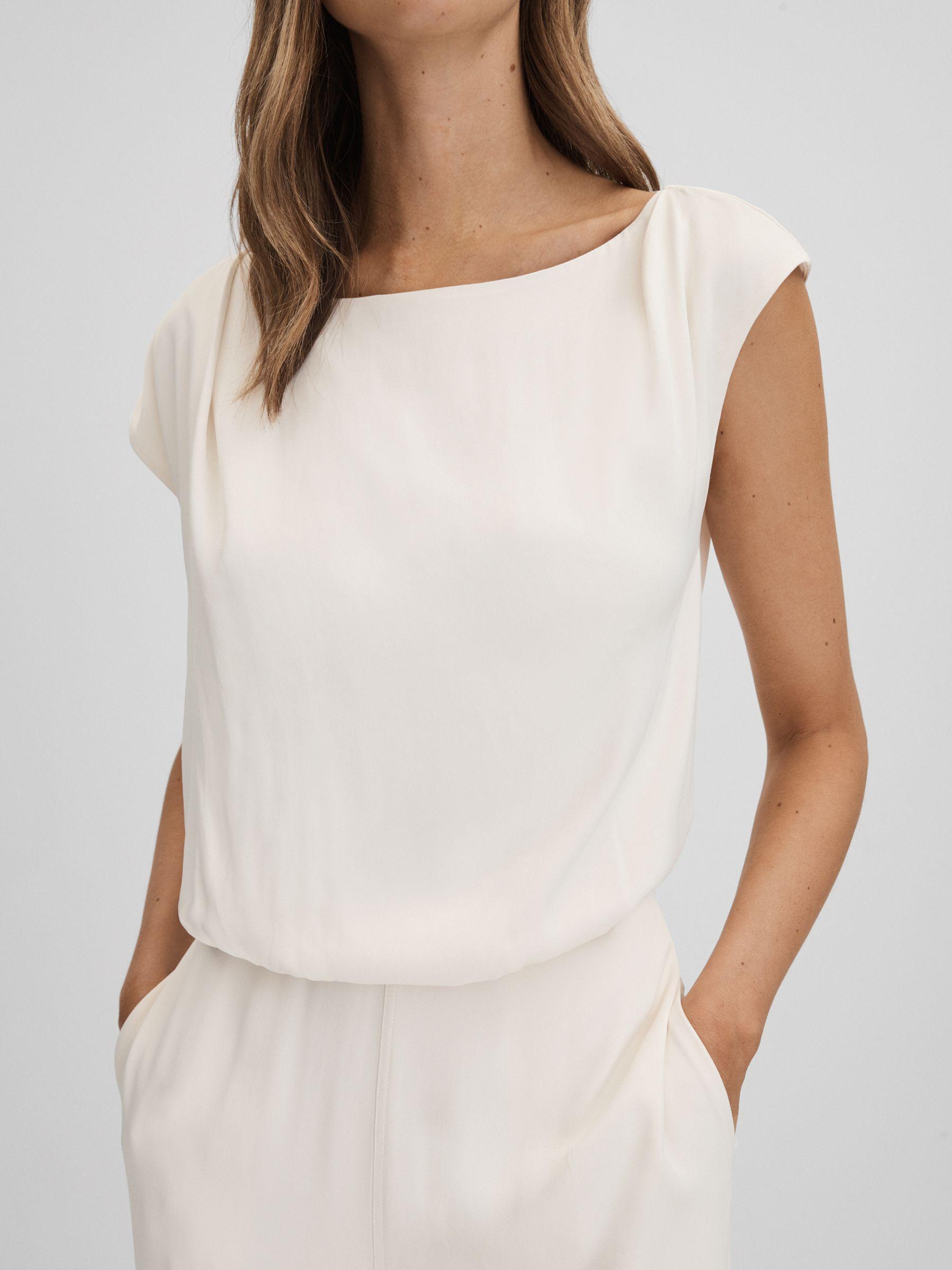Draped Jumpsuit in Ivory Product Image