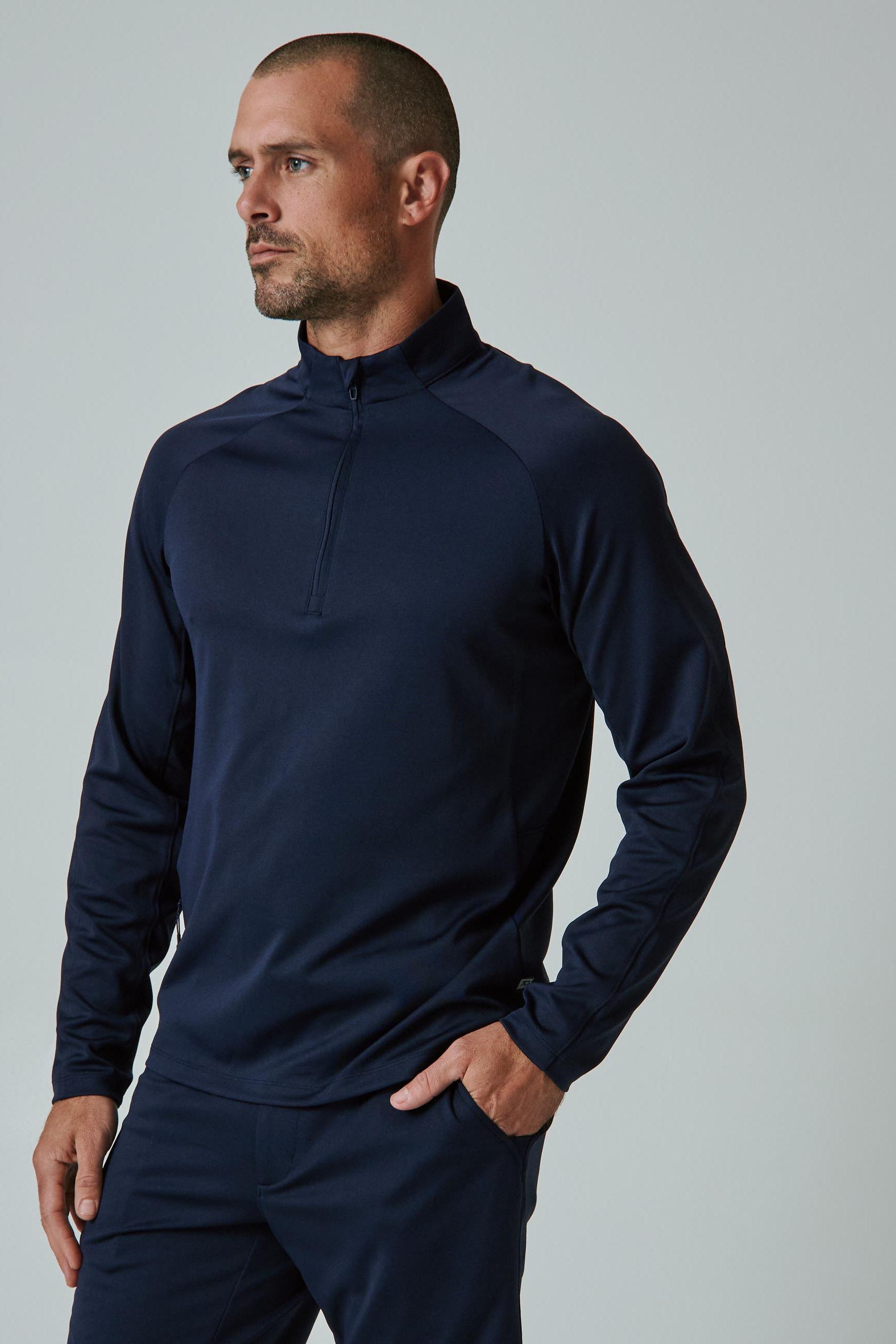 A Game Quarter Zip Pull Over - Navy Product Image