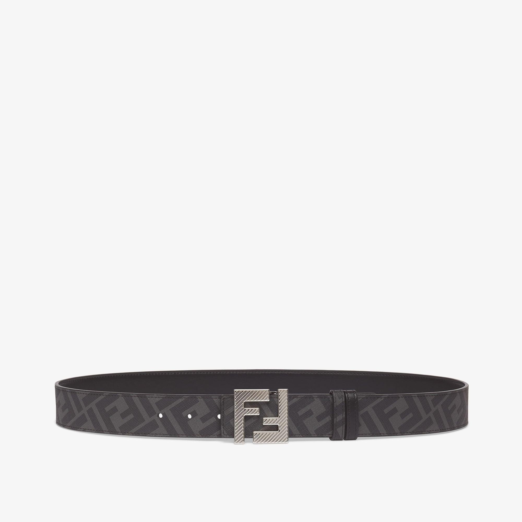 FF Squared BeltBlack leather and black FF canvas reversible belt Product Image