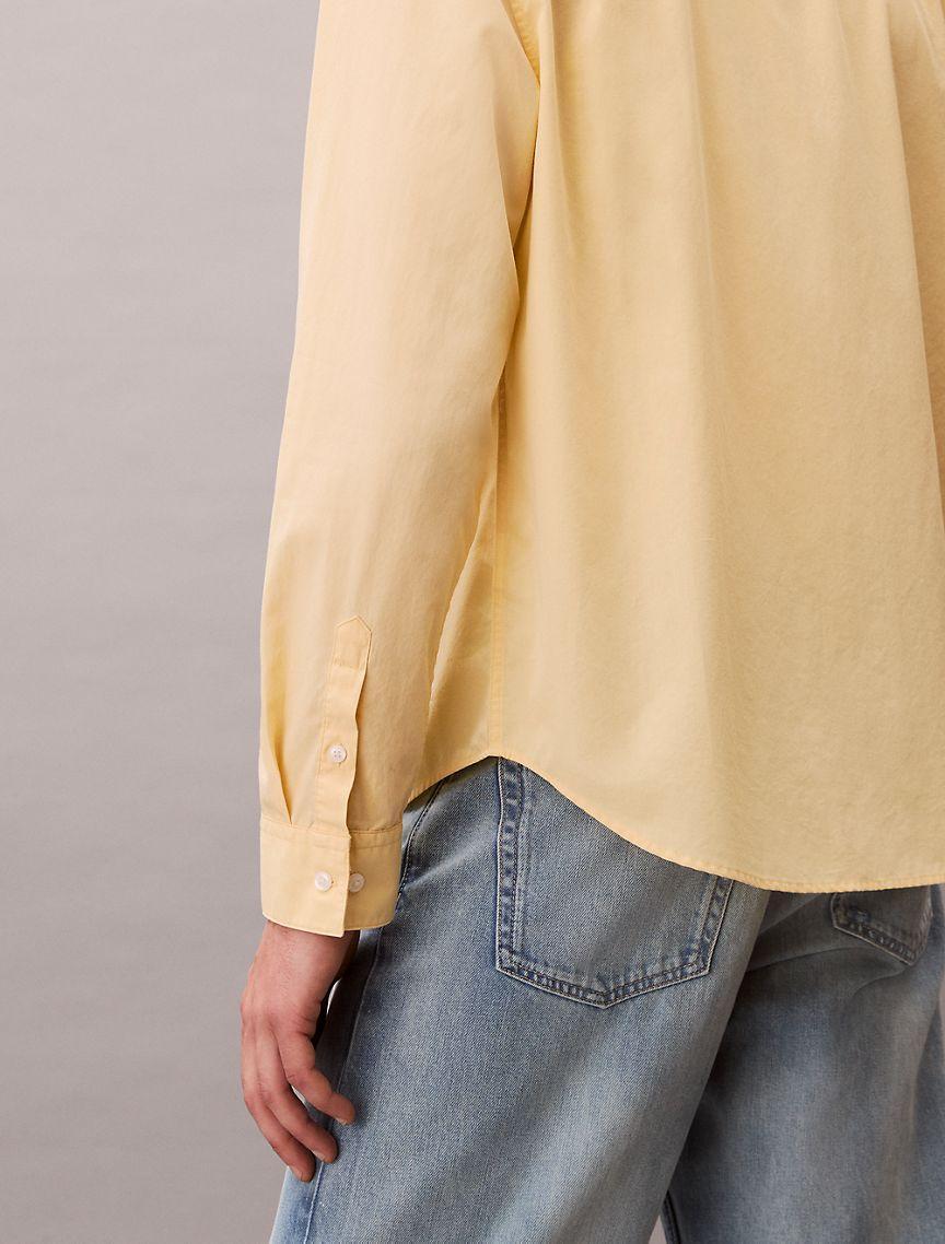 Calvin Klein Mens Cotton Poplin Relaxed Button-Down Shirt - Green Product Image