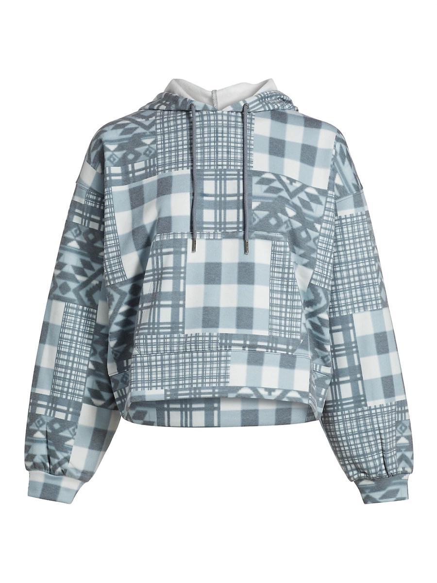 Womens Patchwork Printed Hoodie Product Image