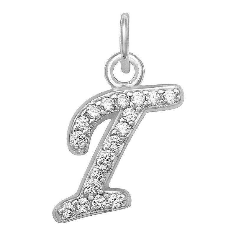 LC Lauren Conrad Sterling Silver Cubic Zirconia Initial Charm, Womens, Sterling Silver X Product Image