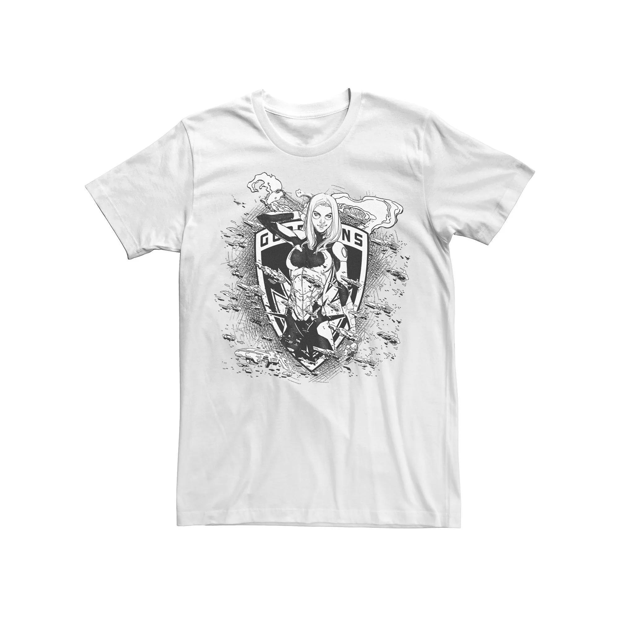 Men's Marvel Guardians Of The Galaxy Black & White Gamora Graphic Tee, Size: XS Product Image