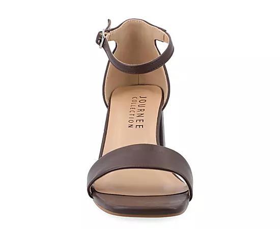 Journee Valenncia Womens SuperNatural Shades Tru Comfort Foam Dress Sandals Brown Product Image