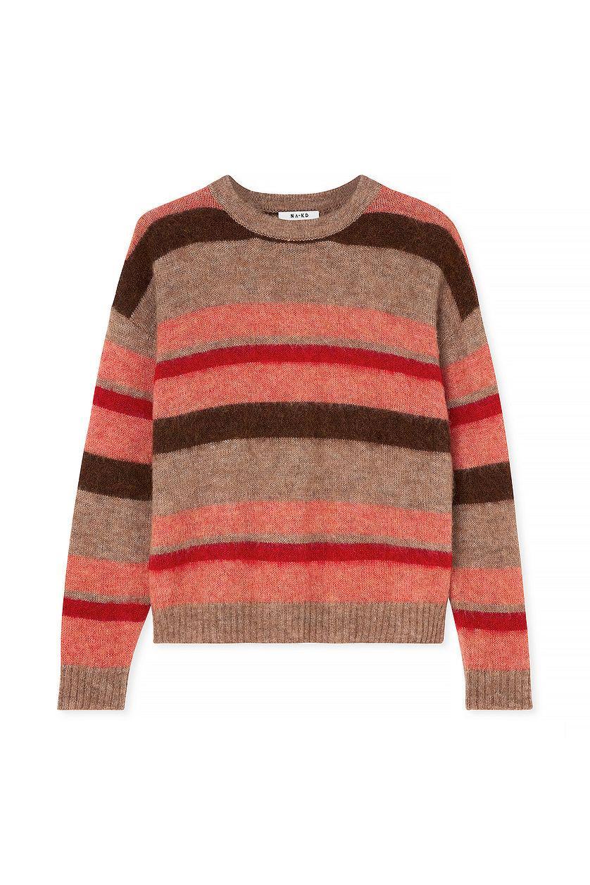 Striped Knitted Round Neck Sweater Product Image