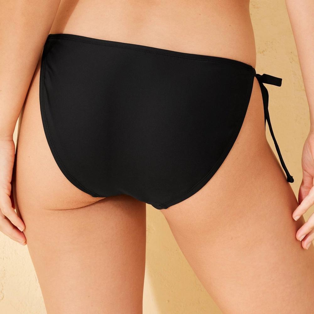 Womens Side-Tie High Leg Medium Coverage Bikini Bottom - Shade & Shore Black XL Product Image