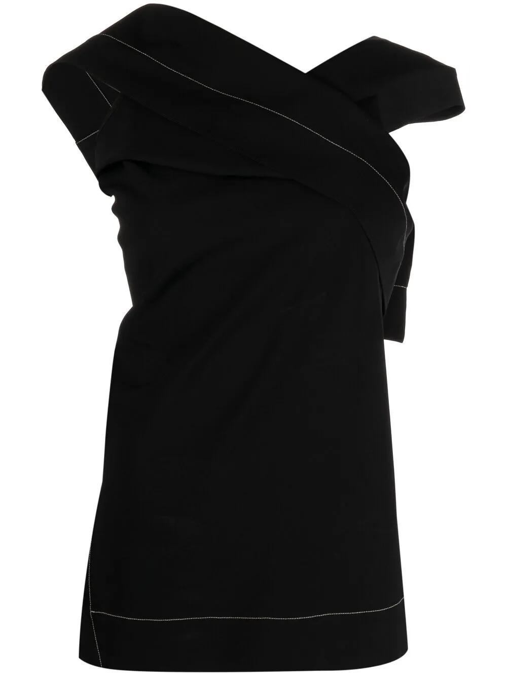 JIL SANDER Asymmetric Sleeveless Top In Black Product Image