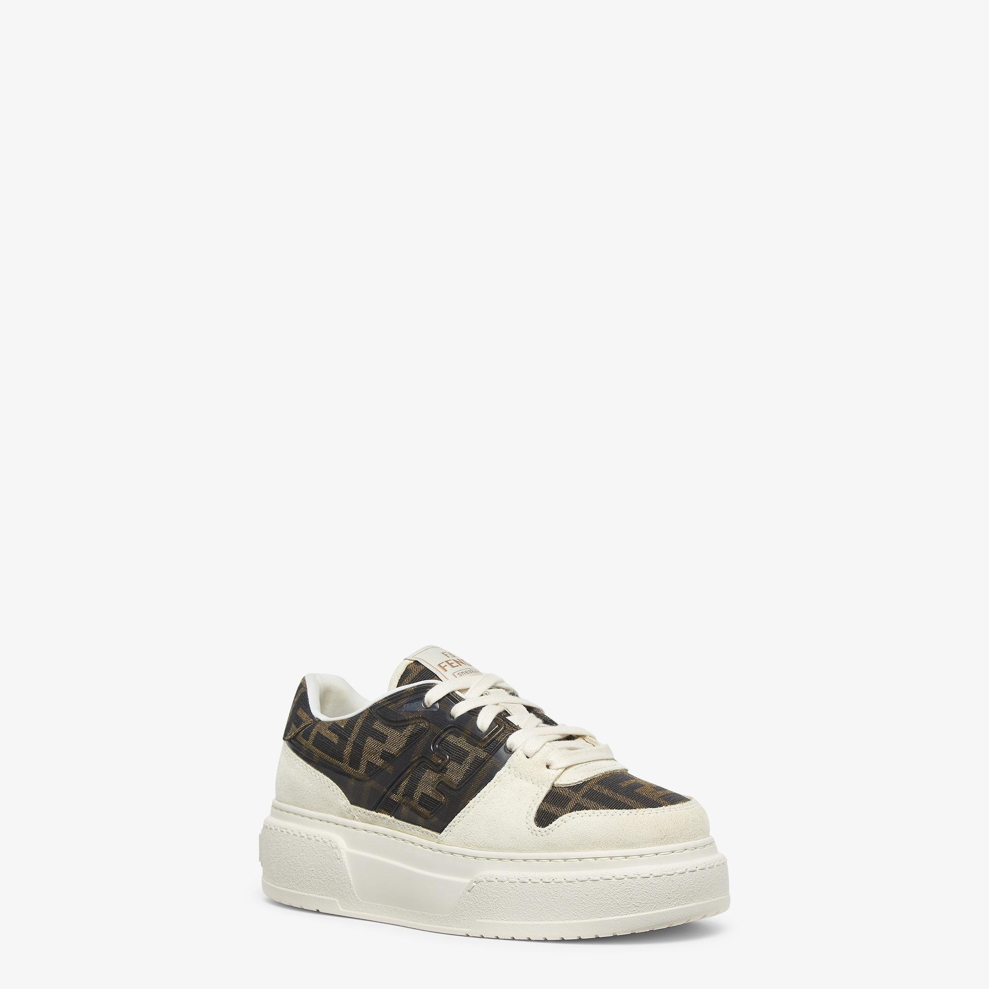 Fendi MatchCanvas and white suede platform low-tops Product Image