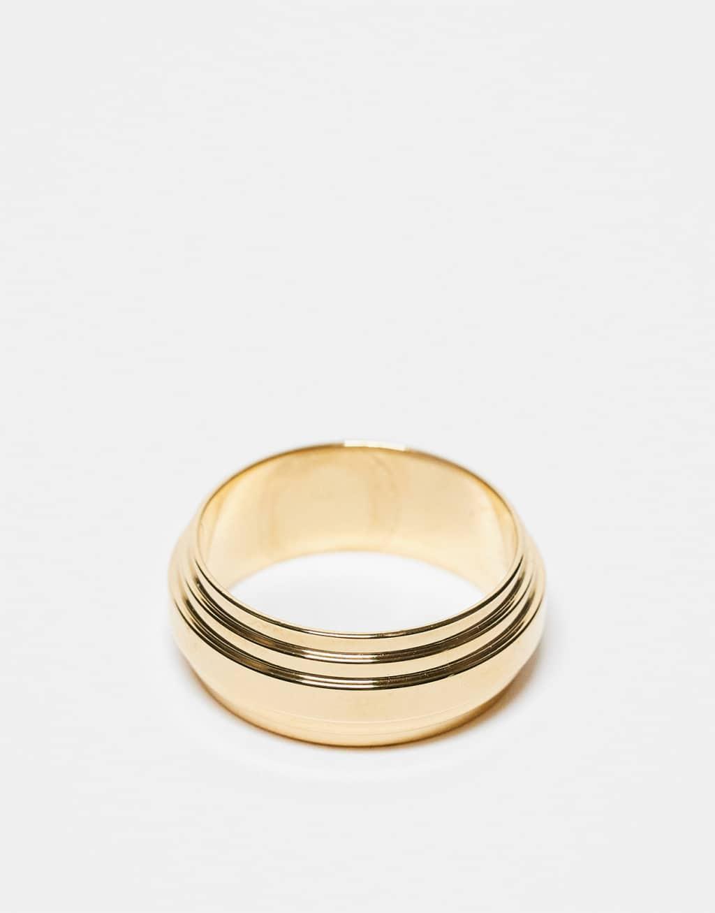 Icon Brand seventies city stainless steel deco band ring in gold Product Image