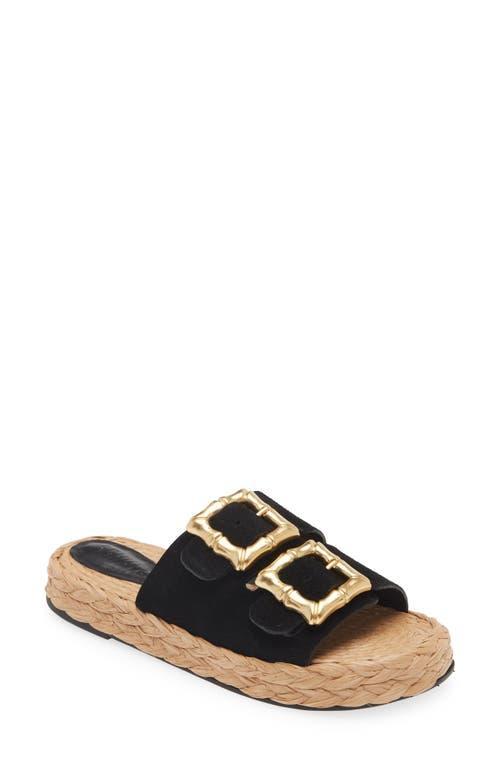 Enola Suede Dual-Buckle Espadrille Sandals Product Image