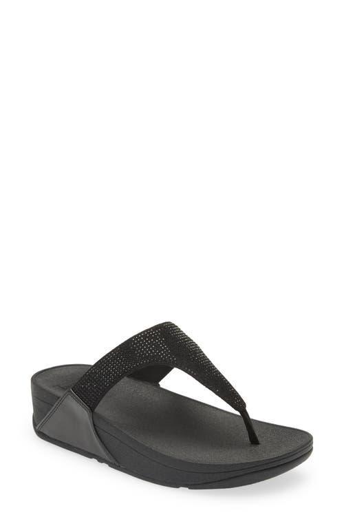 FitFlop Womens Lulu Embellished Wedge Thong Sandals Product Image