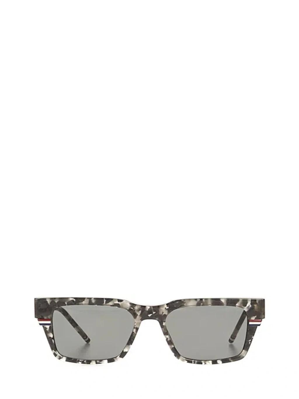 THOM BROWNE Bold Patterned Grey Sunglasses Product Image