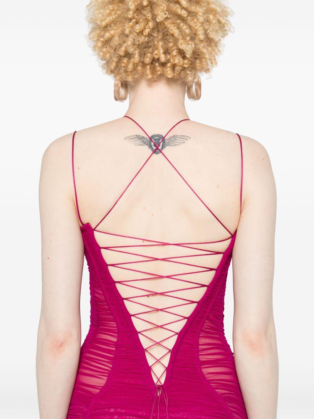 ruched mesh gown Product Image