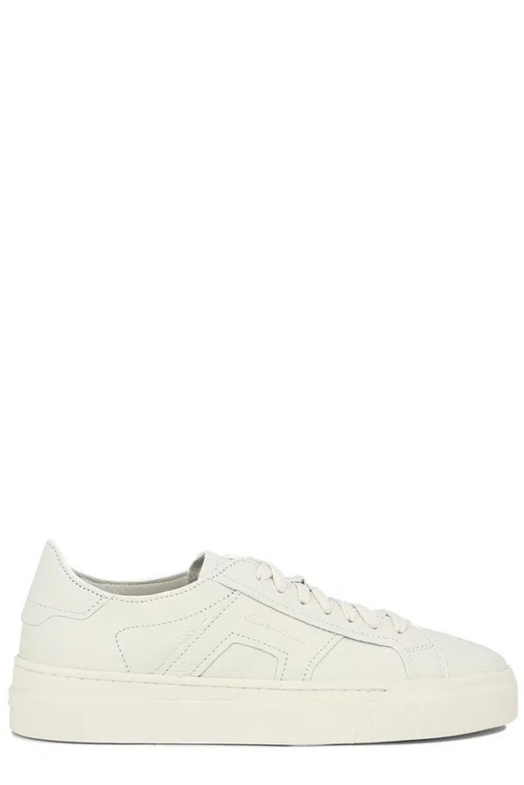 SANTONI Double Buckle Sneakers In White Product Image